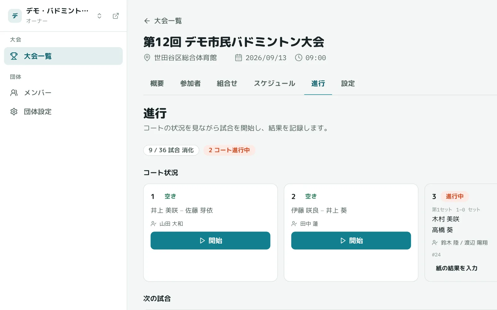 当日の進行